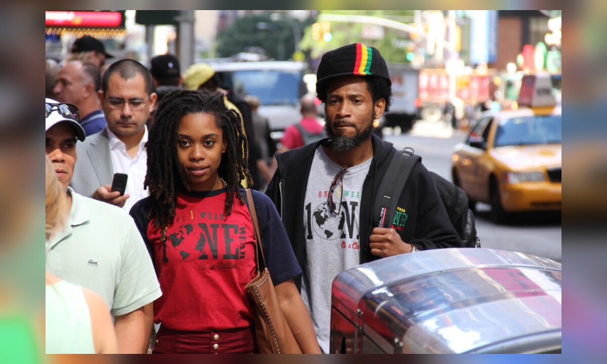 Two models wearing original One Wear shirts in New York City