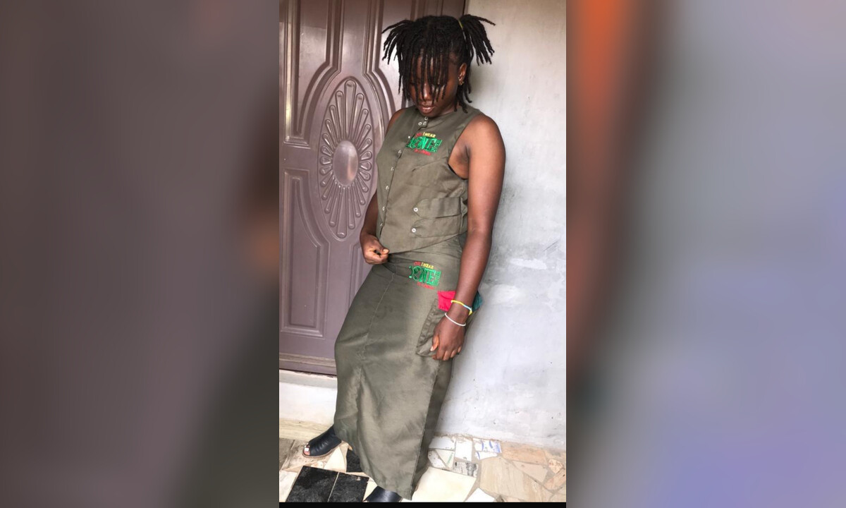 Model wearing an olive One Wear sleeveless outfit